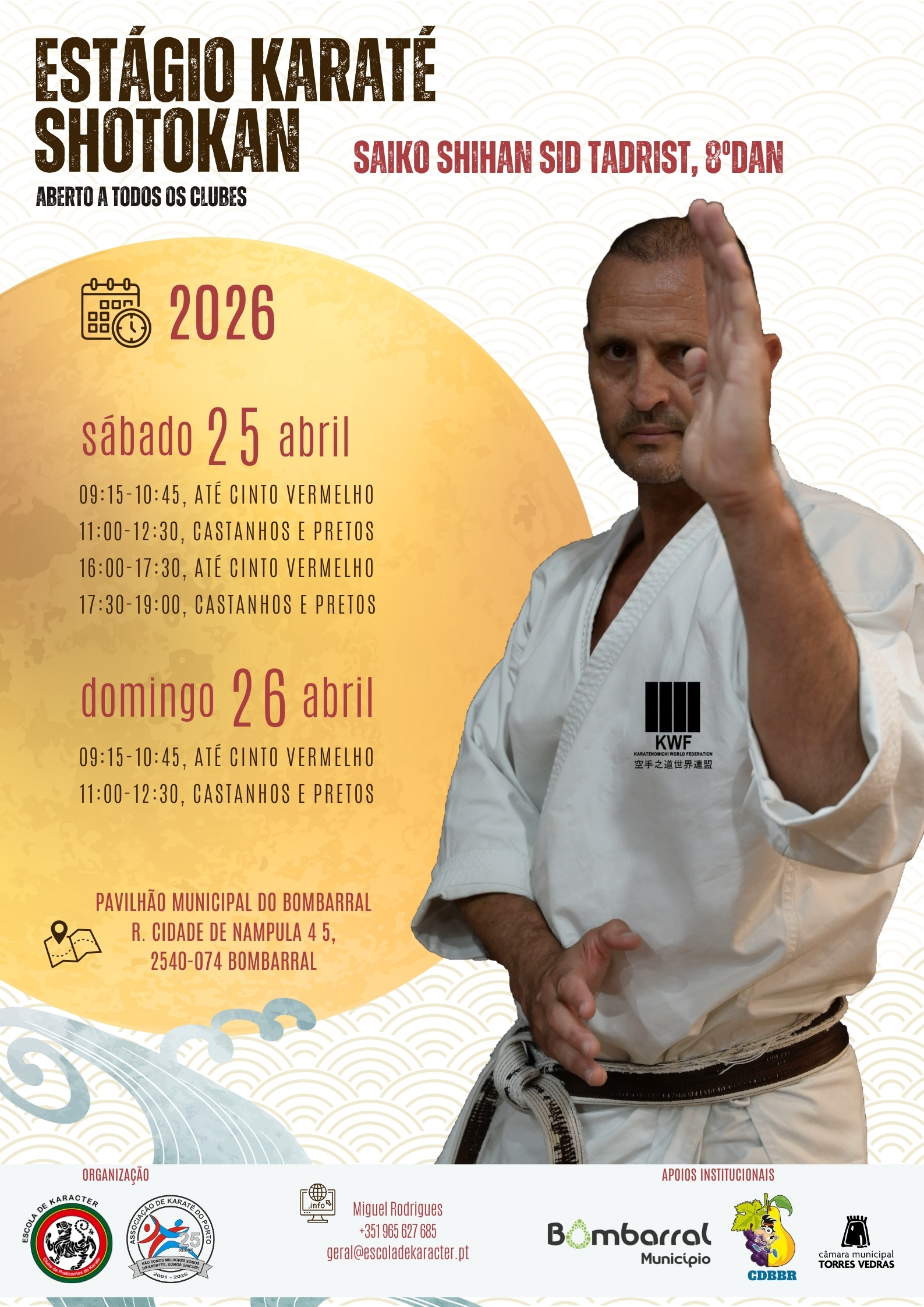 EdK 2026, Estágio Karaté Shotokan KWF, Sensei Sid Tadrist (PT)