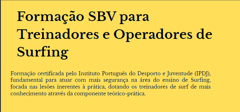 Formação SBV para Treinadores e Operadores de Surfing